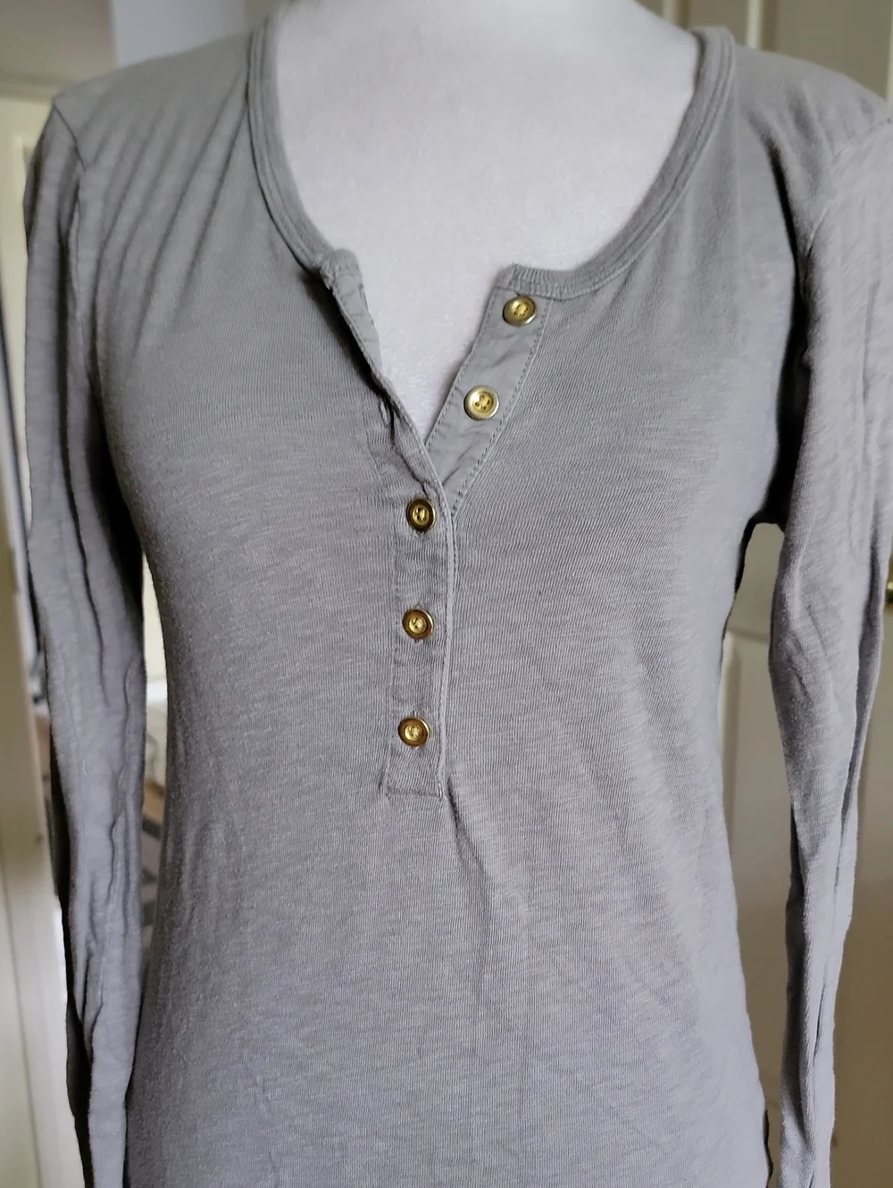 J.Crew Long Sleeve Tee With Buttons